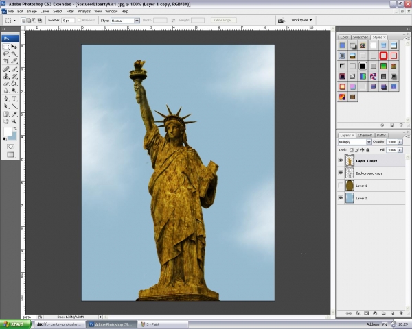 Creation of The golden Statue of Liberty: Step 4